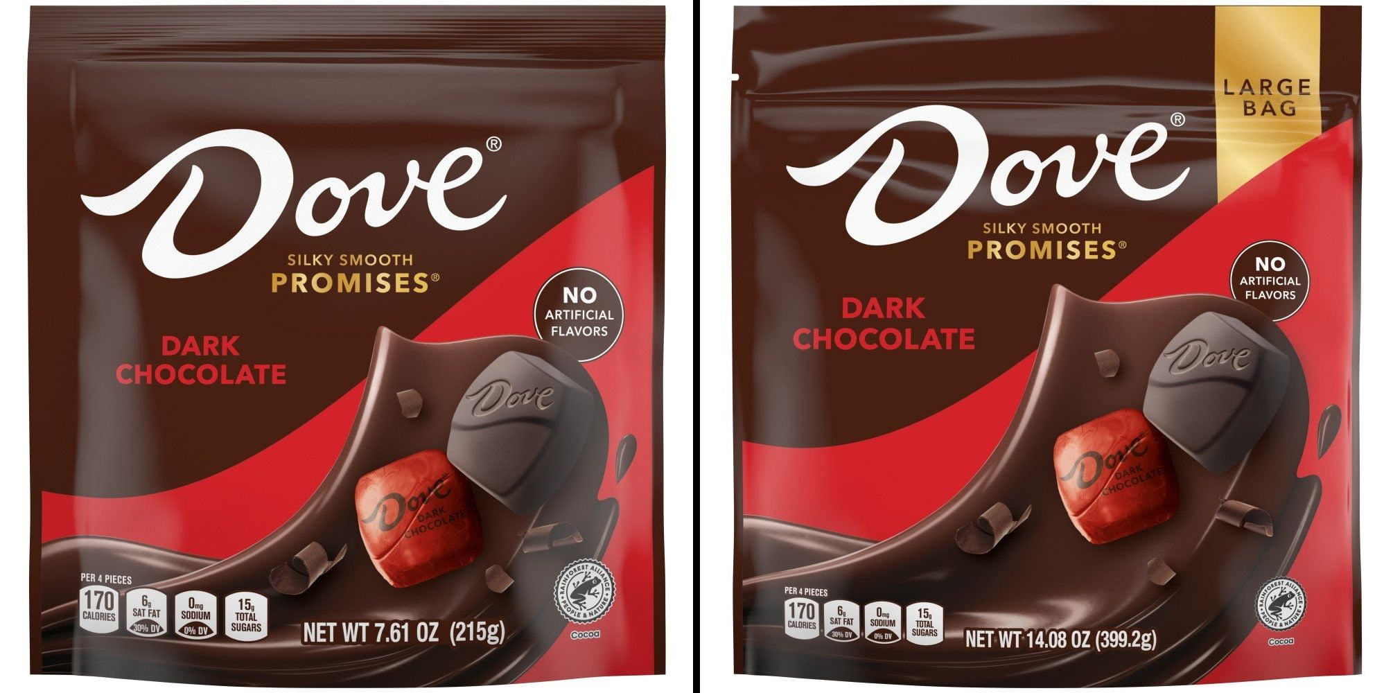Dove Dark Chocolate Candy 7.61 oz & Dove Promises Dark Chocolate Candy 14.08 oz