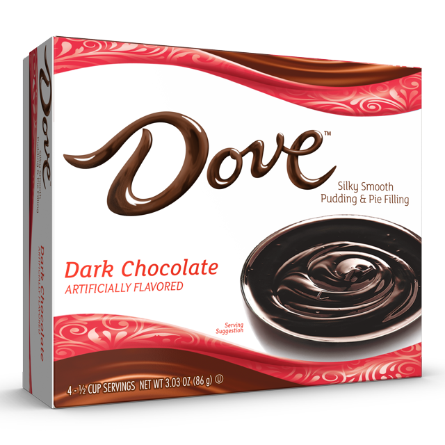 Dove Dark Chocolate Instant Pudding Mix and Pie Filling, 4 Servings, 3.