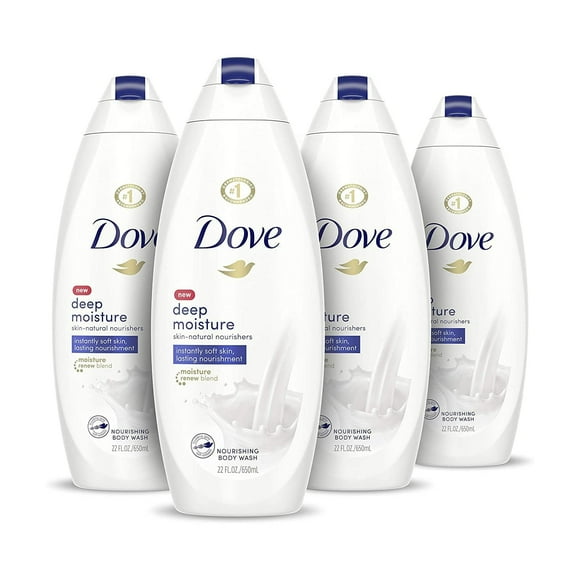 Dove Body Wash, Fresh Care, Value-Size 4-Pack - Soothing Moisturizing Cleanser for Soft Skin, 25.36 Oz Ea