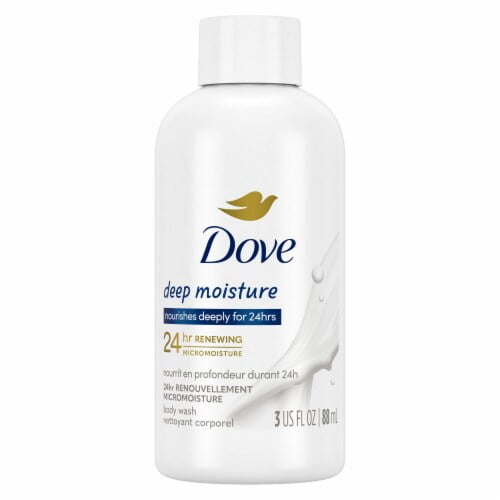 Dove Deep Moisture Body Wash, Travel Size 3 oz - Pack of 2