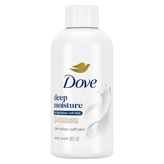 Dove Body Wash For 24hr Lotion-Soft Skin Deep Moisture Moisturizing Skin Cleanser With No Sulfates No Parabens ,3 fl oz