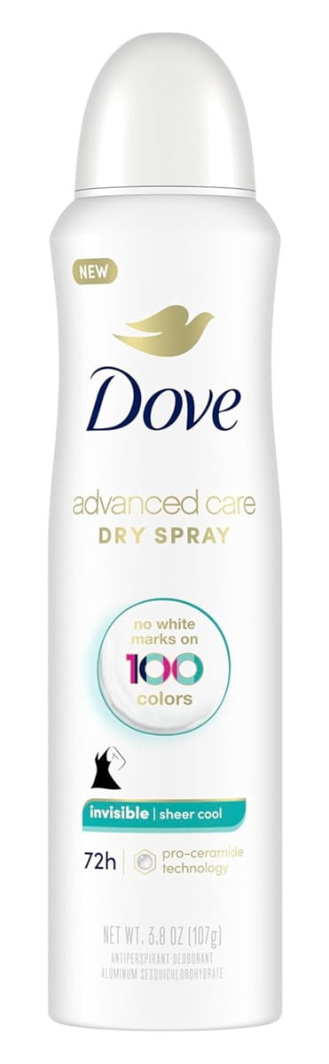 Dove Deodorant 3.8 Ounce Dry Spray Invisible Sheer Cool (Pack of 2)