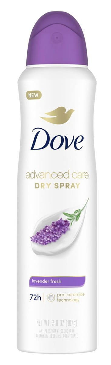 Dove Deodorant 3.8 Ounce Dry Spray Lavender Fresh (Pack of 3)