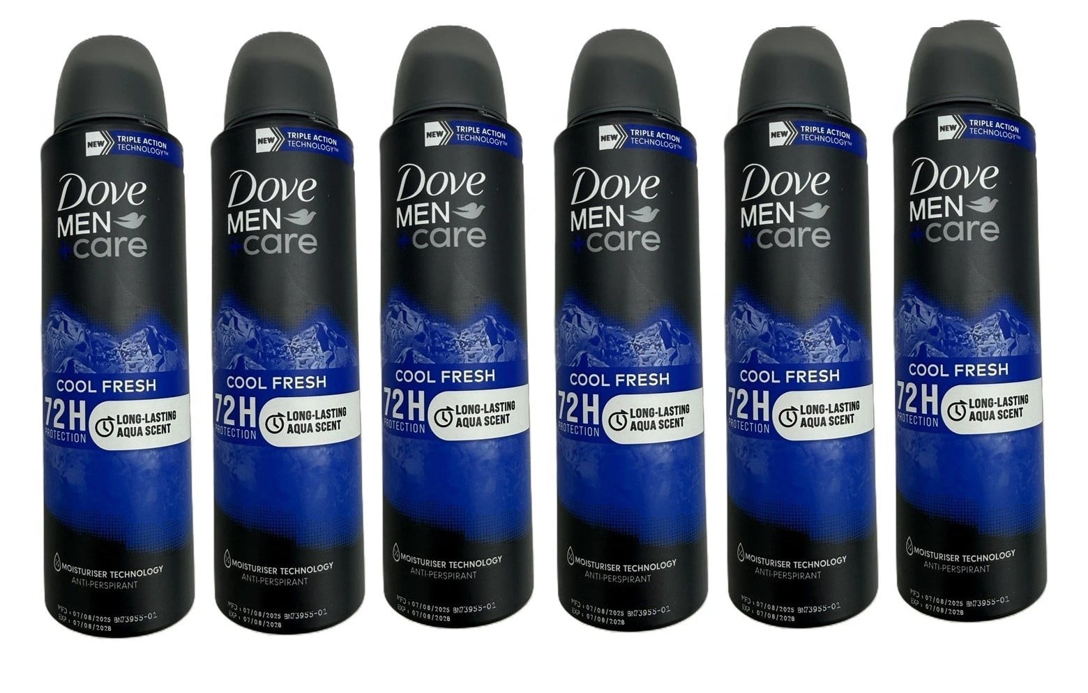 Dove Deodorant 3.8oz Mens Dry Spray Cool Fresh (Pack of 6)