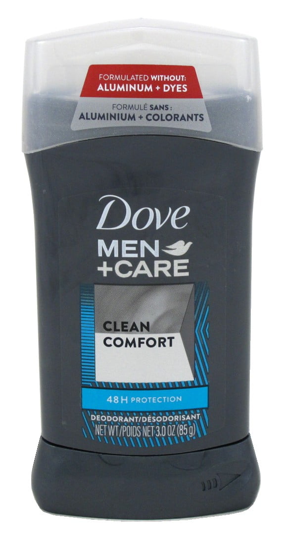Dove Deodorant 3oz Mens Clean Comfort 1/4 Moisturizer (Pack of 3)