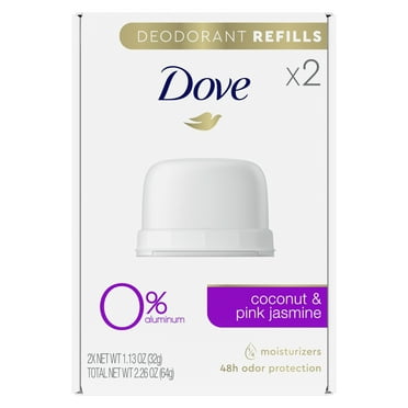 Dove Deodorant Refills Refill Kit Coconut + Pink Jasmine, 1.13 oz, 2 Count