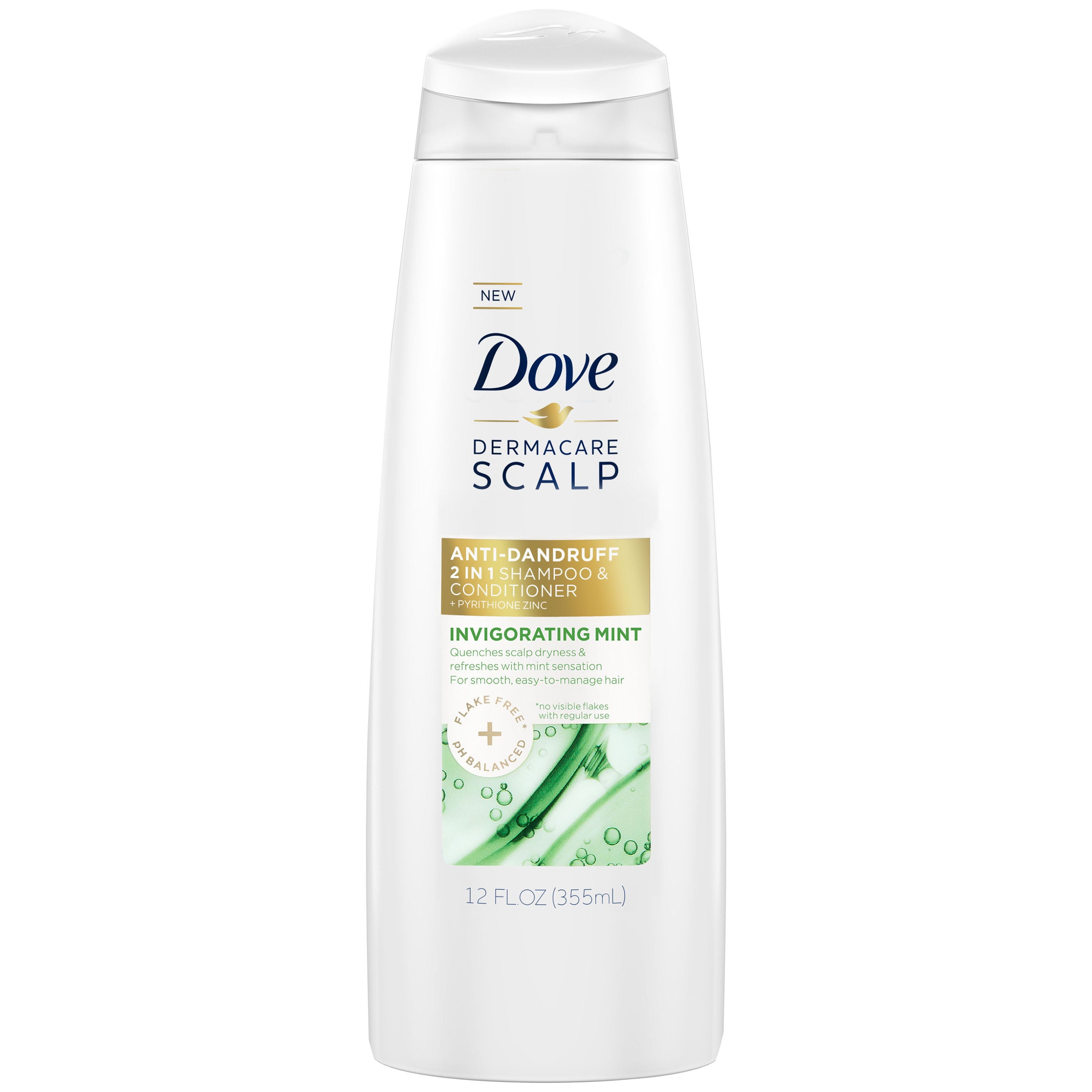 Dove Dermacare Scalp Moisturizing Invigorating Mint Anti-Dandruff Shampoo  Plus Conditioner, 12 fl oz