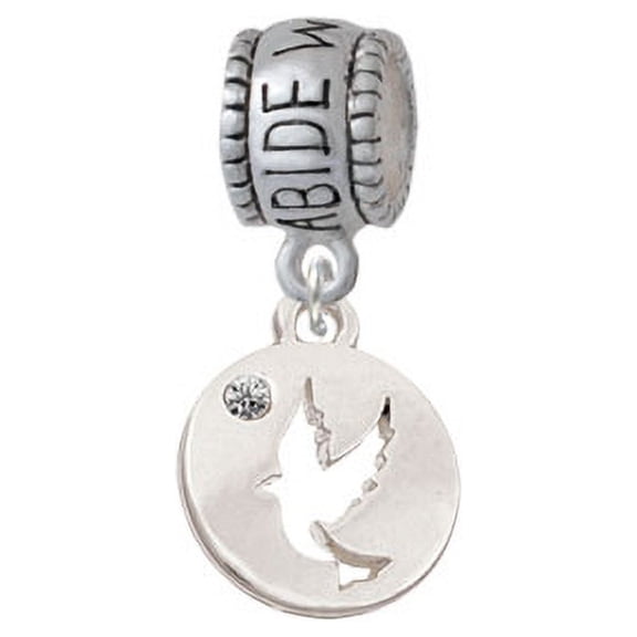 Dove Disc - Abide With Me Charm Bead