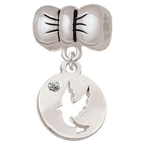 Dove Disc - Bow Charm Bead