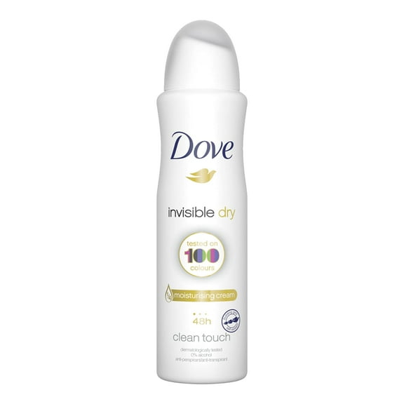 Dove Dry Spray Antiperspirant 48 hours, (Invisible Dry) Clean Touch, 150ml 1 Piece