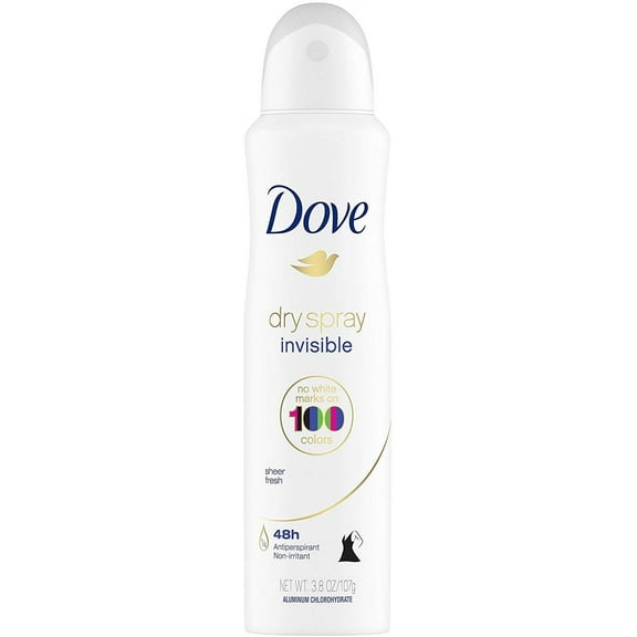 Dove Dry Spray Invisible Antiperspirant Deodorant, Sheer Fresh 3.8 oz (Pack of 3)