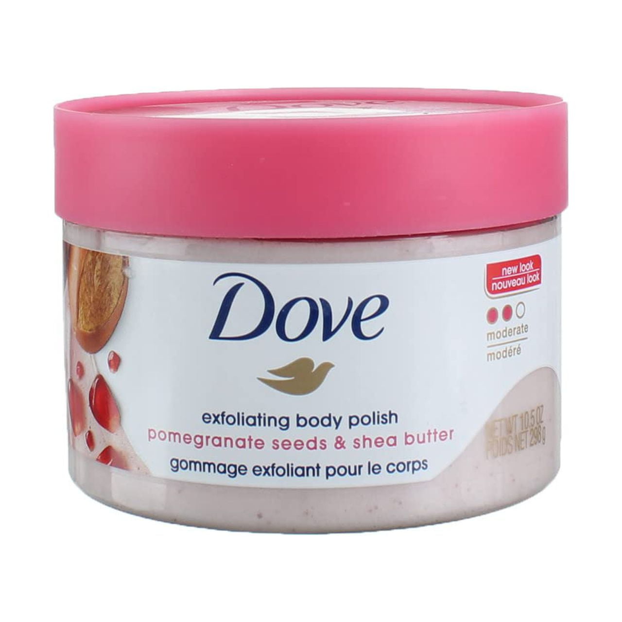 Dove Exfoliating Body Polish Body Scrub, Pomegranate And Shea, 10.5