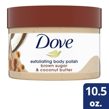 Dove Exfoliating Body Polish Brown Sugar and Coconut Butter Body Scrub All Skin Type, 10.5 oz