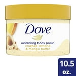 Dove Scrub Crushed Almond & Mango Butter For Silky Smooth Skin Body Scrub Exfoliates & Restores Skin's Natural Nutrients 10.5 oz