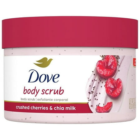 Dove Exfoliating Body Polish, Crushed Cherries & Chia Milk 10.5 oz Pack of 2
