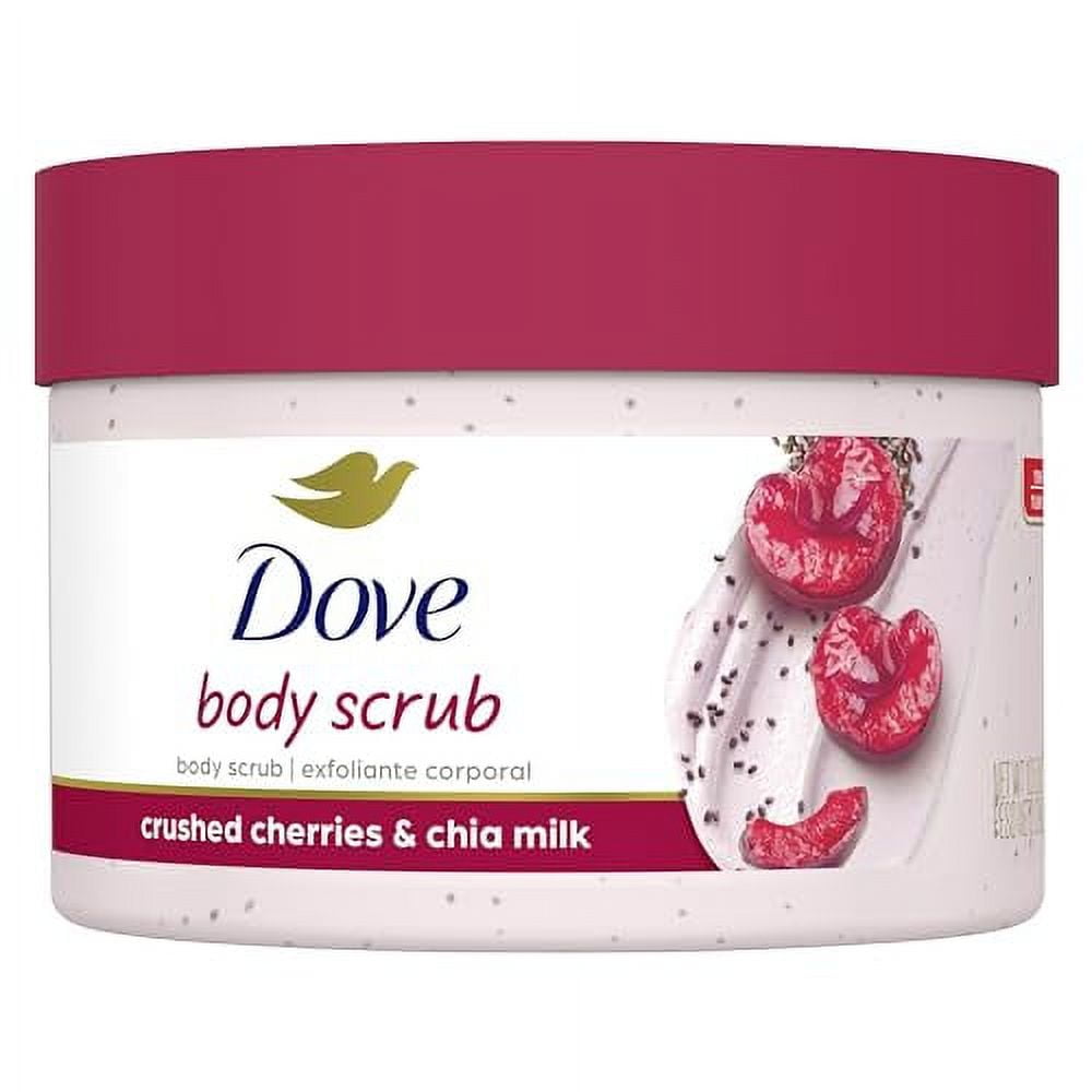 Dove Exfoliating Body Polish Crushed Cherries & Chia Milk Skin Care for Revitalized Skin