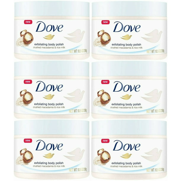 Dove Exfoliating Body Polish Crushed Macadamia & Rice Milk, 10.5 Ounce