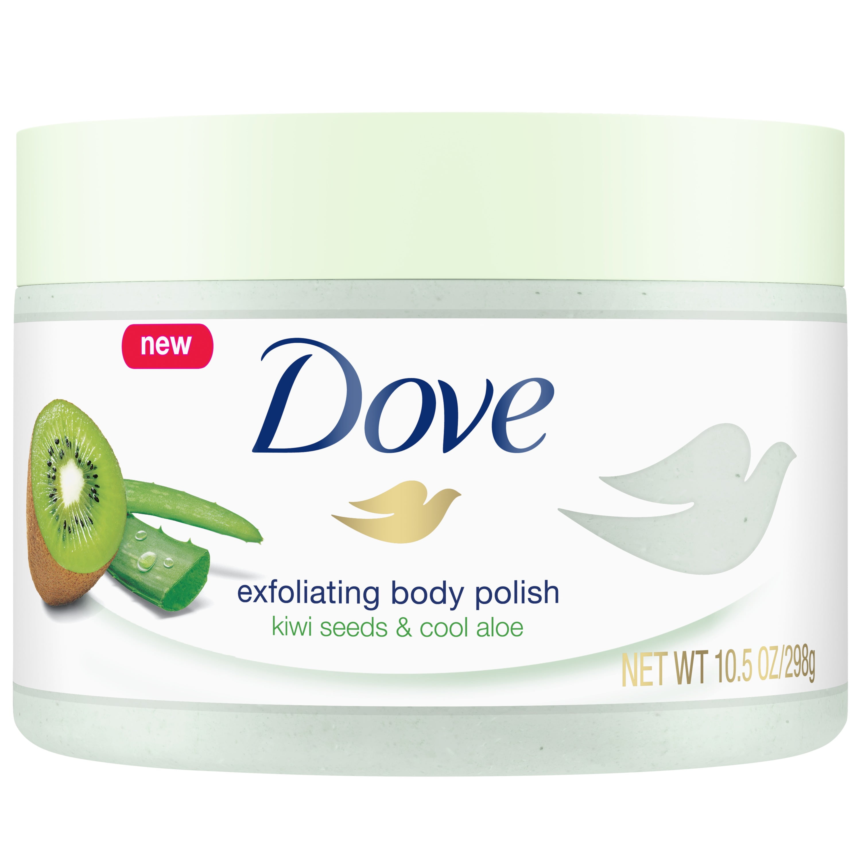 Dove Gentle Exfoliant for Sensitive Skin, Kiwi & Aloe Body Polish Scrub