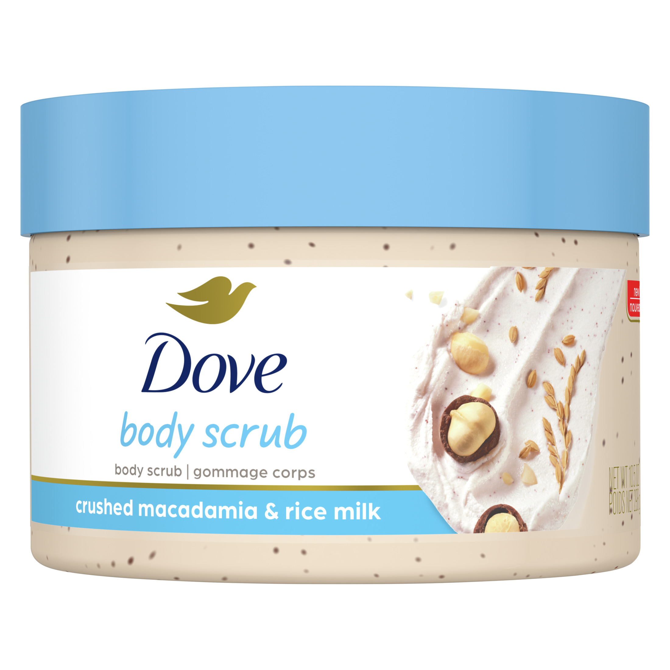Dove Exfoliating Body Polish Macadamia and Rice Milk Body Scrub All Skin Type, 10.5 oz - image 1 of 10