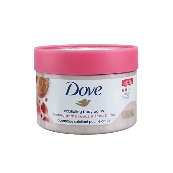 Dove, Exfoliating Body Polish Pomegranate Seed & Shea Butter 10.5 .6 (Pack of 2)