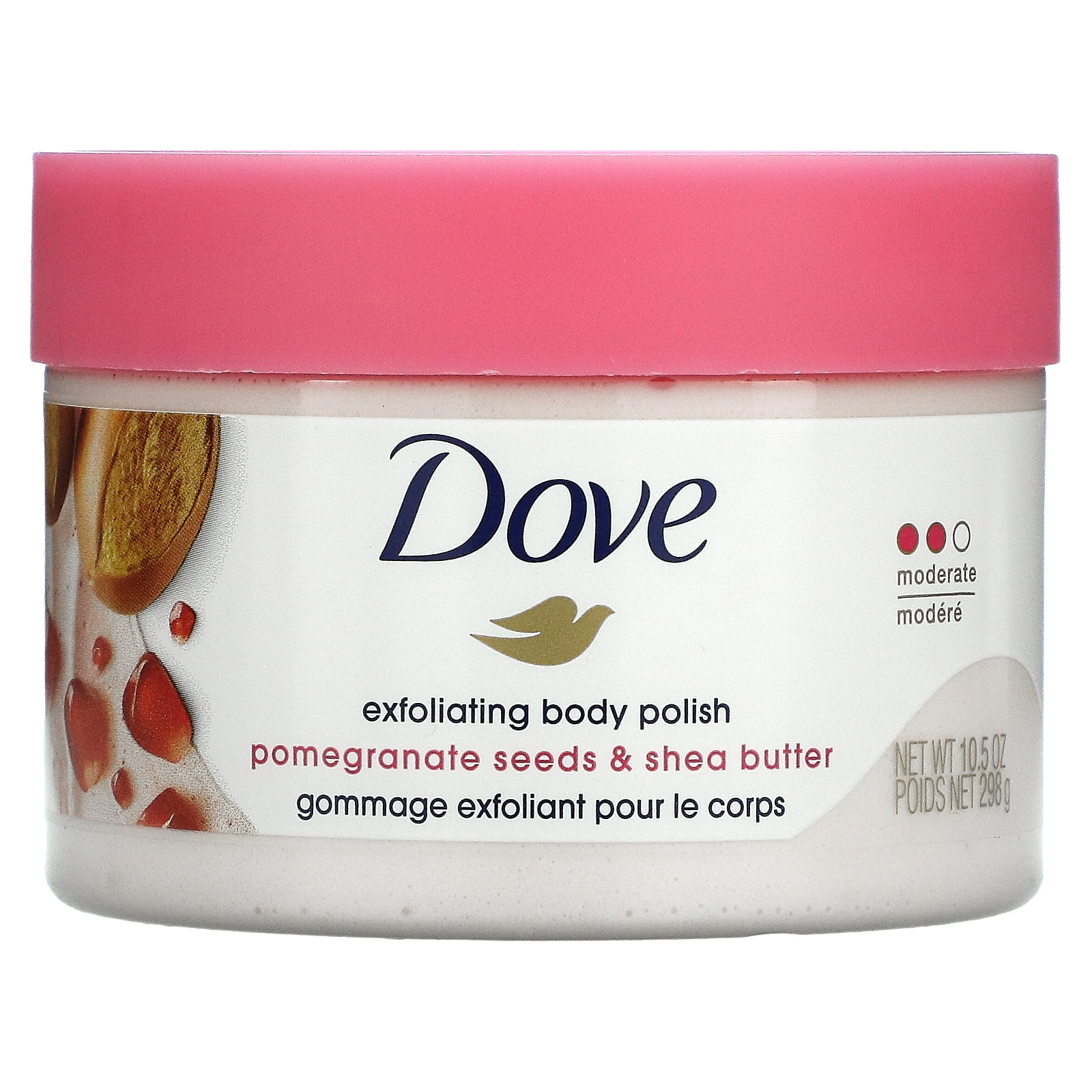 Dove, Exfoliating Body Polish, Pomegranate Seeds Shea Butter, Moderate, 10.5 oz (298 g)