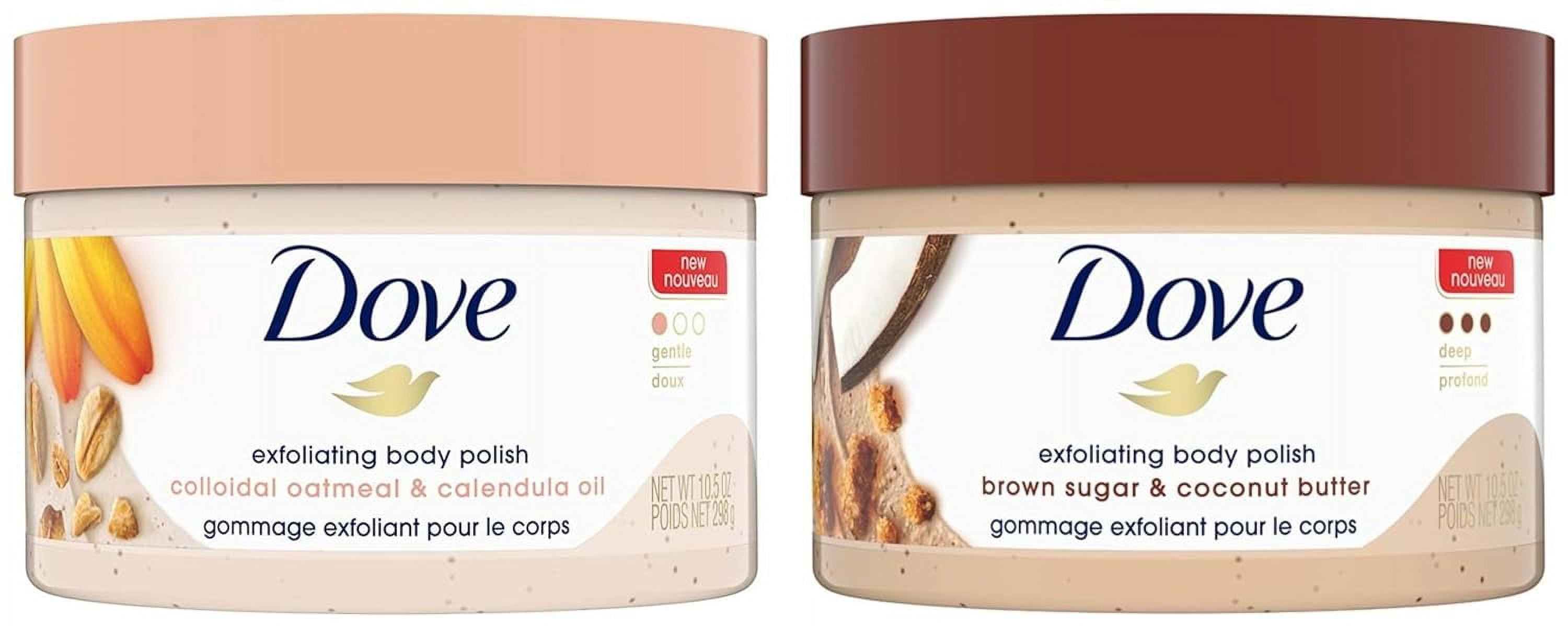 Dove Exfoliating Body Polish Scrub for Dry Skin with Brown Sugar