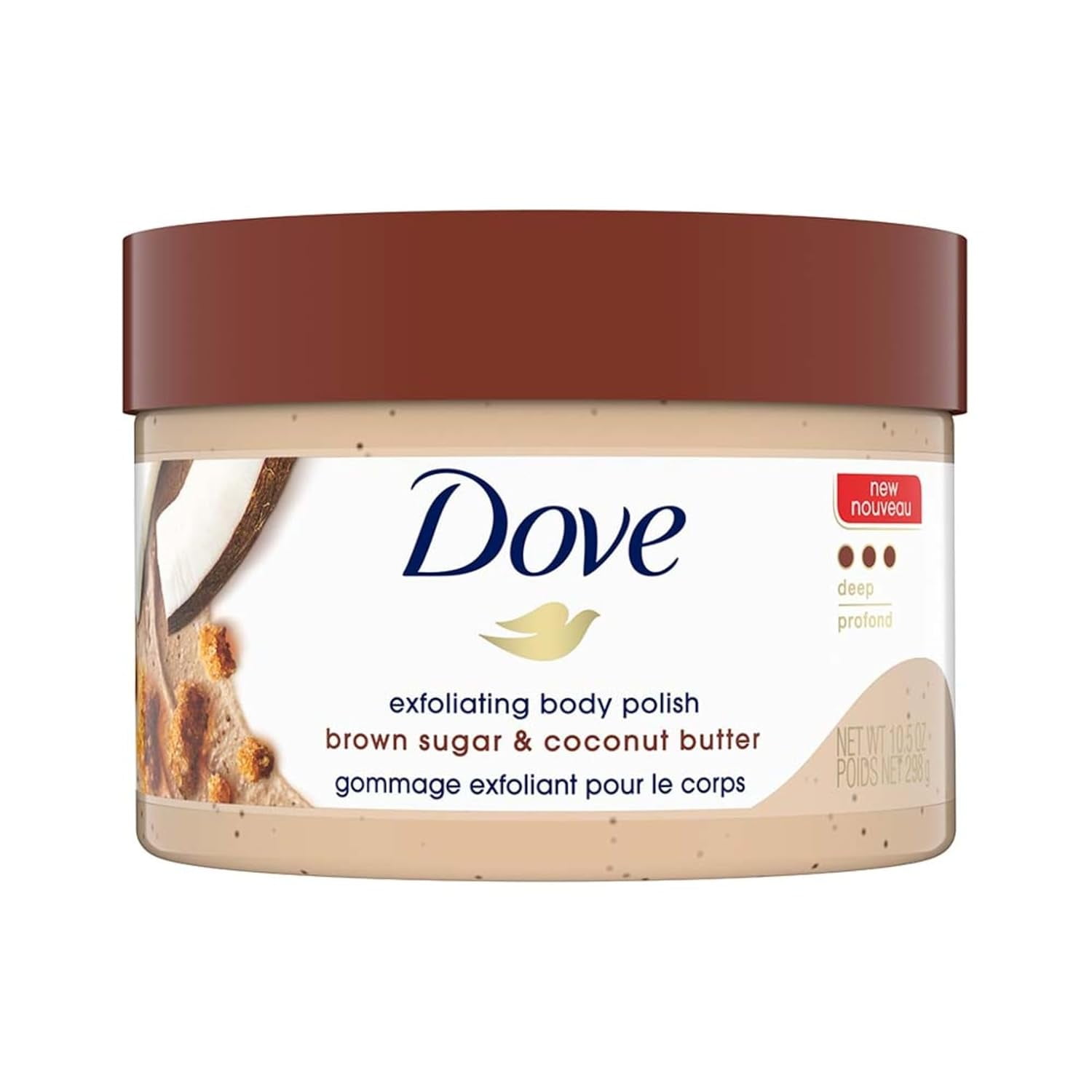 Dove Exfoliating Body Polish Scrub for Dry Skin with Brown Sugar