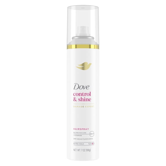 Dove Extra Hold Styling Hairspray for Long-Lasting, Hold & Shine Control & Shine Provides 24H Natural Hold & Shine, 7 oz