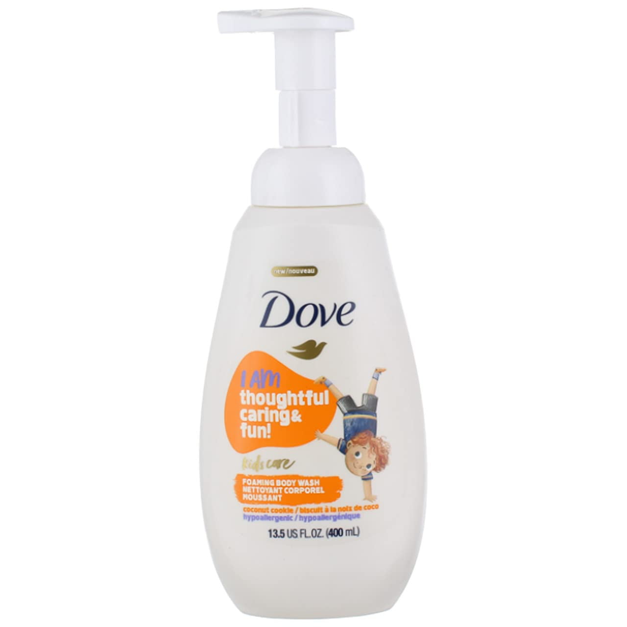 Dove Foaming Body Wash For Kids Coconut Cookie Sulfate-Free Skin Care, 13.5 Fl Oz, Pack of 4