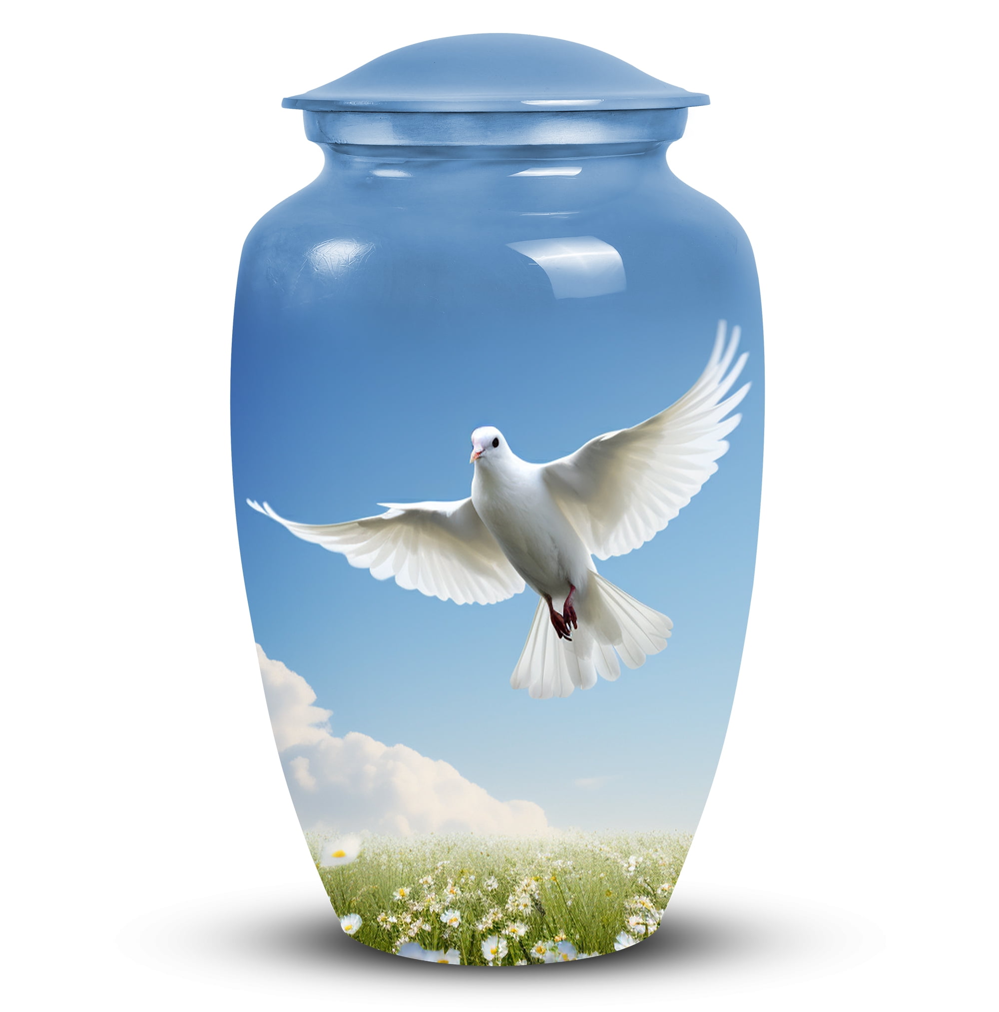 Dove In Garden - Ashes Urns Human Remains - Urn For Cremation Ashes - 10 Inch - Large - Cremation Urn For Adults -Funeral Cremation Urns For Ashes - Large Decorative Urn