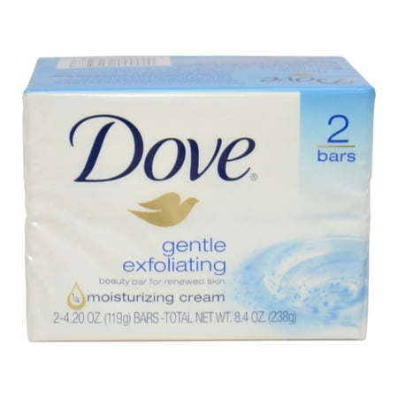 Dove Gentle Exfoliating Beauty Bar, 4 oz, 2 Bar