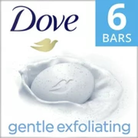 Dove Gentle Exfoliating Moisturizer Cream Bars, Fragrance Free, 3.75 oz, 6 Ct (2 pack) (Bundle)