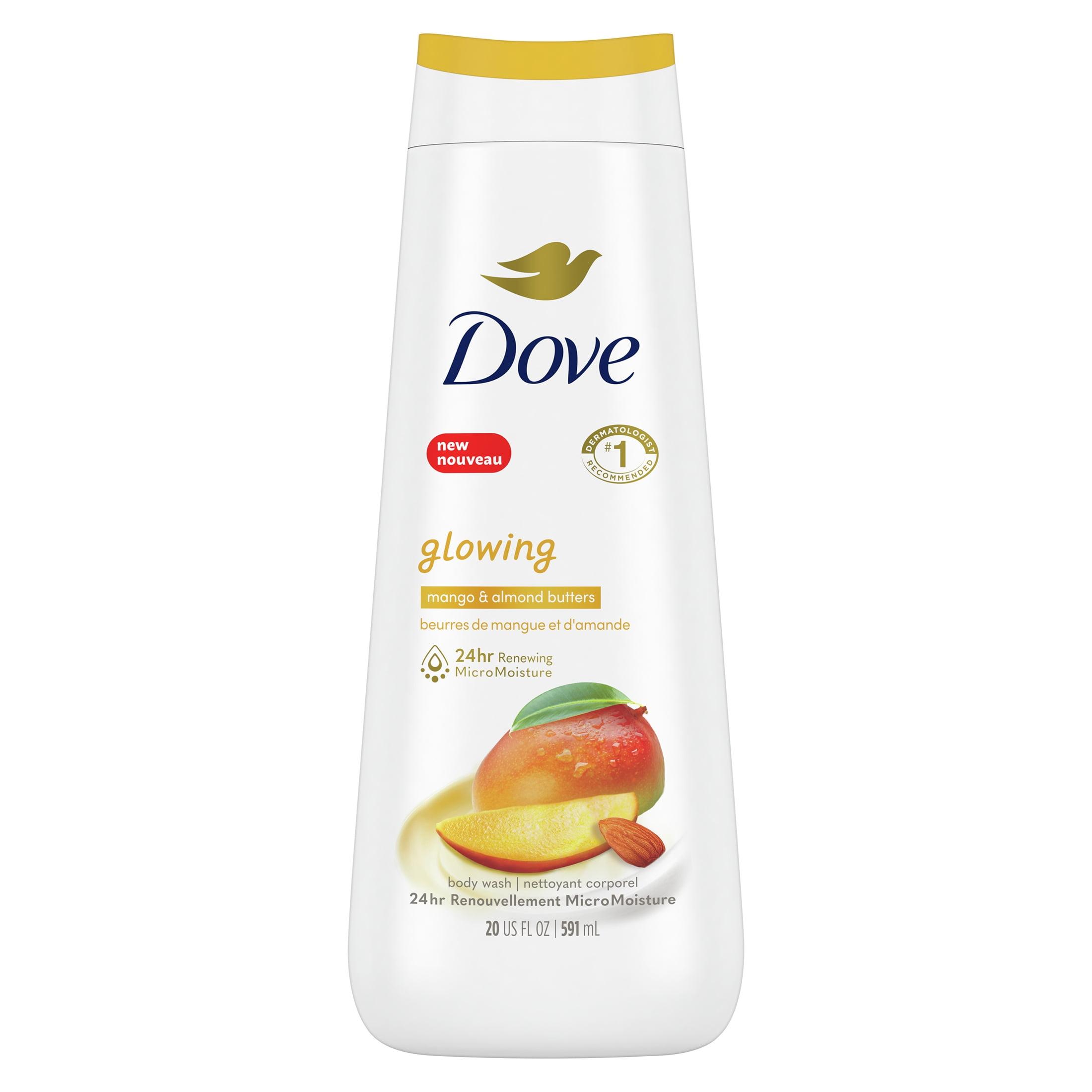 Dove Glowing Long Lasting Gentle Women's Body Wash All Skin Type, Mango and Almond Butter, 20 fl oz - image 1 of 11