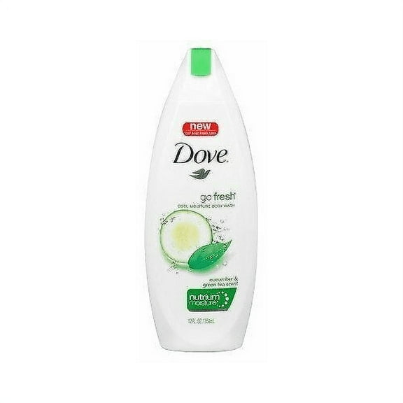 Dove Go Fresh Cool Moisture Refreshing Body Wash Cream, Cucumber & Green Tea 12Oz, 6-Pack