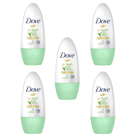 Dove Go Fresh Cucumber Roll-On Anti-Perspirant Deodorant 50 ml - Pack of 5