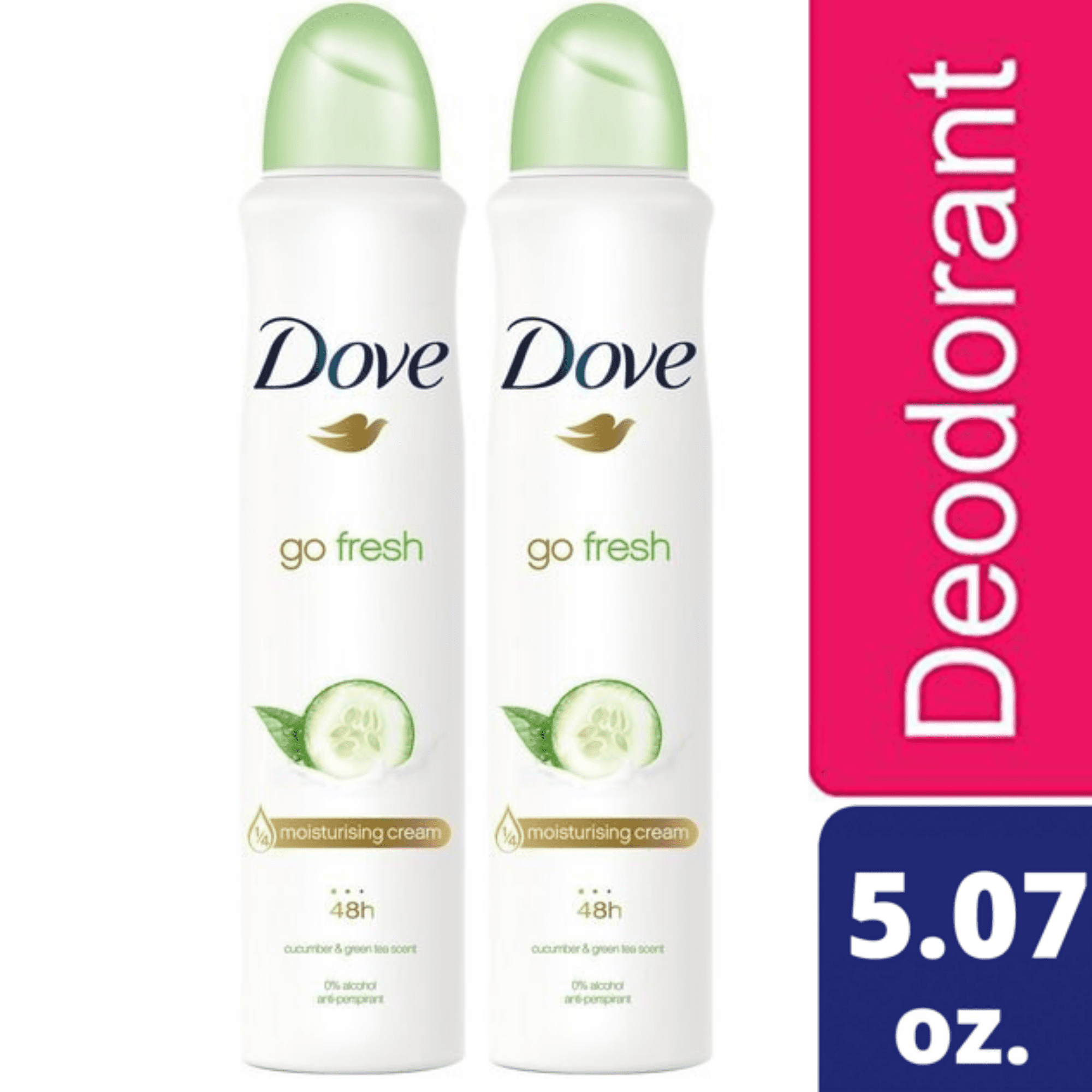 Dove Go Fresh Cucumber and Green Tea Deodorant Dry Spray 5.07 Oz.,48