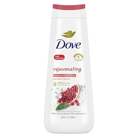 Dove Women's Body Wash Rejuvenating Pomegranate & Hibiscus Gentle Skin Cleanser All Skin, 20 oz