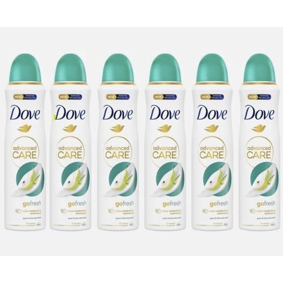 Dove Go Fresh Pear & Aloe Vera Antiperspirant Deodorant Spray, 250 ML / 8.45 OZ (6 Pack)