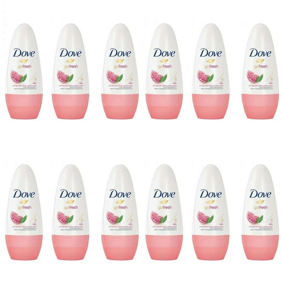 Dove Go Fresh 48 HR Alcohol-Free Antiperspirant Deodorant Roll On Pomegranate-Lemon 40ML 12 Pack