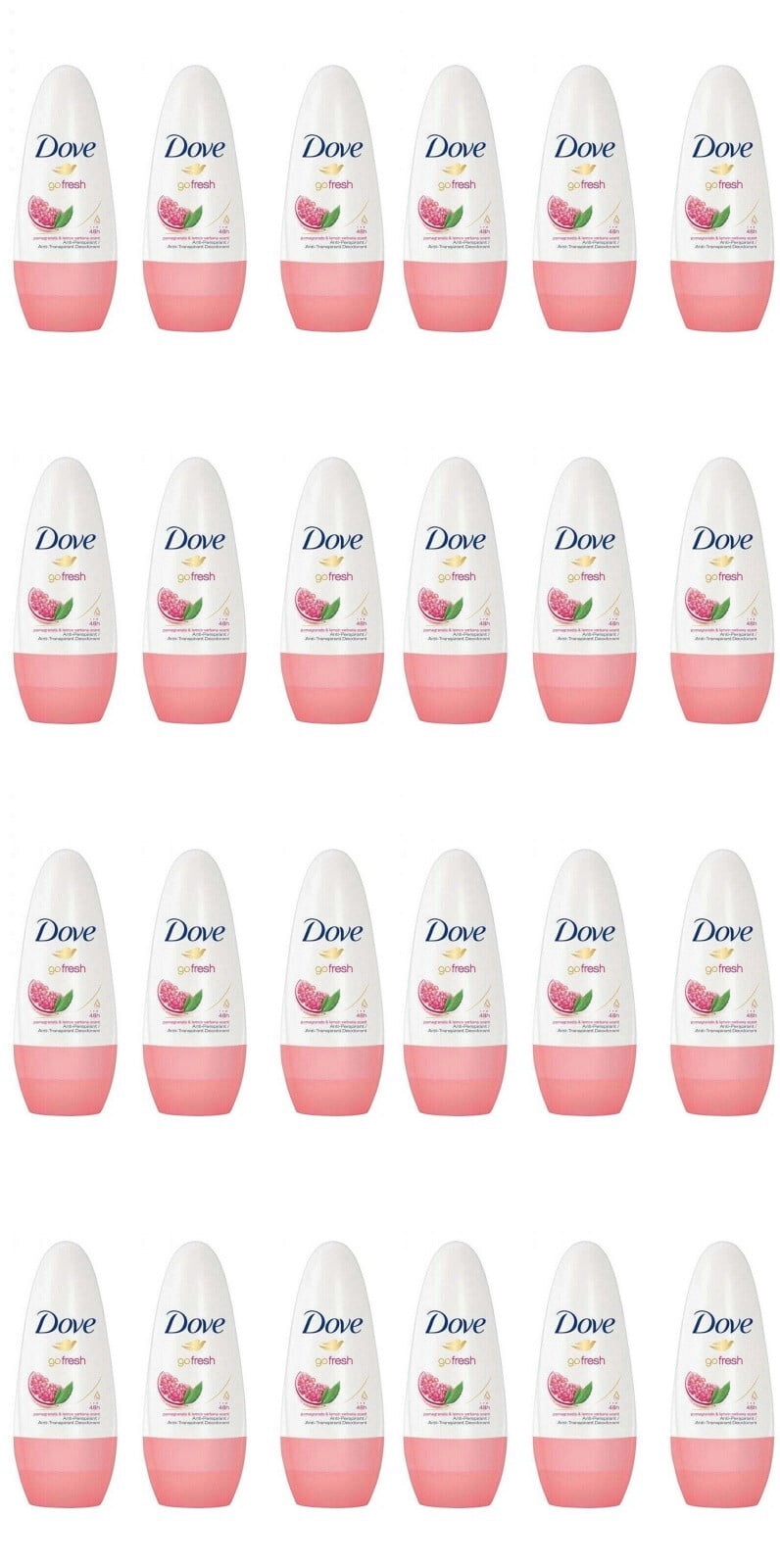 Dove Go Fresh Pomegranate-Lemon Roll On 48 HR Anti perspirant Deodorant 40ML 24Pack