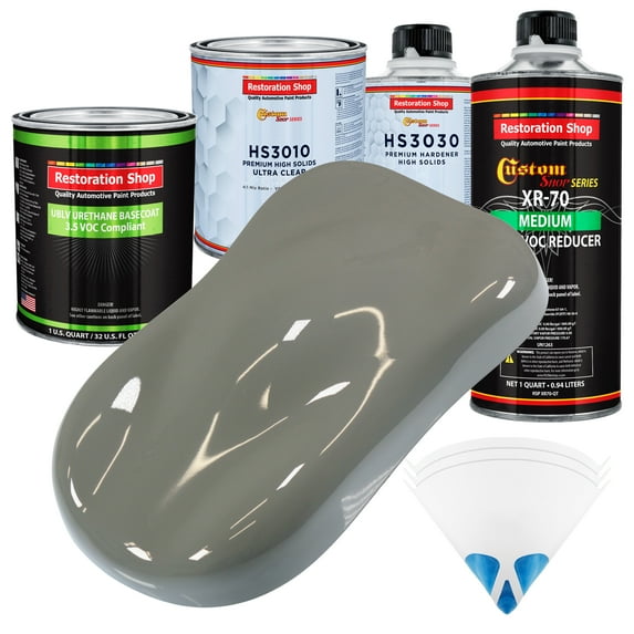 Dove Gray Premium Quart Kit Low VOC URETHANE BASECOAT Car Auto Body Paint Kit