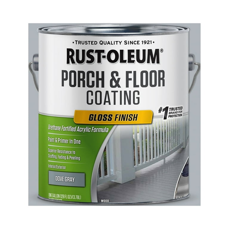Dove Gray Rust Oleum Porch Floor Coating Gloss 320473 Gallon 2 Pack Walmart