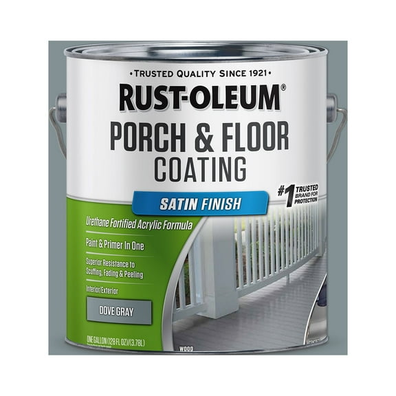 2 Pack, Dove Gray, Rust-Oleum Porch & Floor Coating Satin - 320417, Gallon
