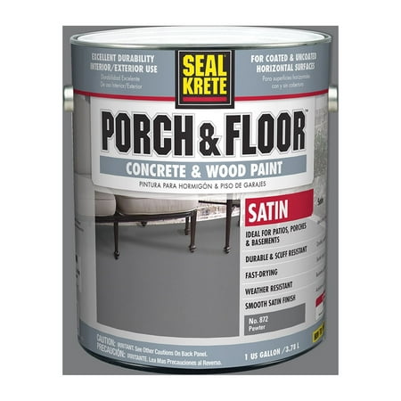 Dove Gray, Seal-Krete Porch & Floor Concrete & Wood Satin Paint-316127, Gallon