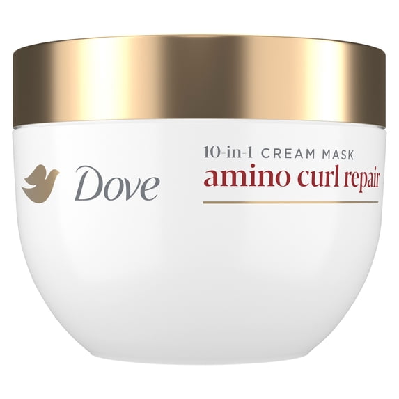 Dove Hair Amino Curl Repair 10in1 Cream Mask for Curly, Coily Hair with Bio-Protein Care Technology and Amino + Jojoba Oil, 9.2 Fl Oz