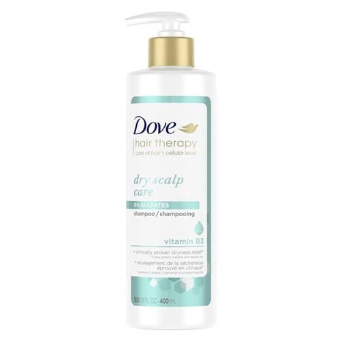 Dove Hair Therapy Shampoo For Dry Scalp With Vitamin B3, 13.5 Fl Oz Packaging May Vary - Pack of 2