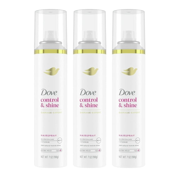 Dove Hairspray Extra Hold 7oz Control & Shine (Pack of 3)