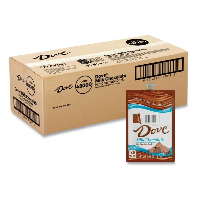 Dove Hot Chocolate Freshpack, Milk Chocolate, 0.66 oz Pouch, 72/Carton