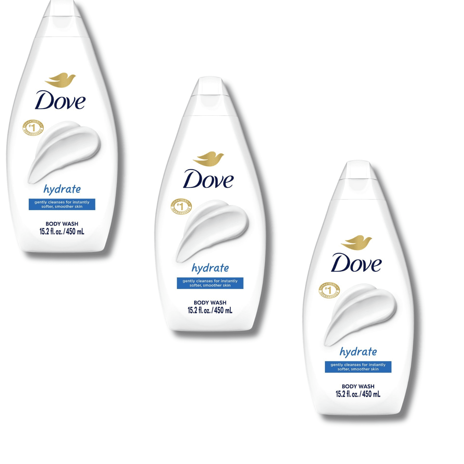 Dove Hydrate Body Wash Shower Gel 15.2 fl oz/450 ml – 3-Pack