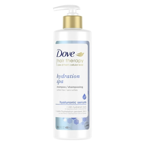 Dove Hydrating Shampoo, Hair Therapy with Hyaluronic Serum for Dry Hair, 13.5 fl oz
